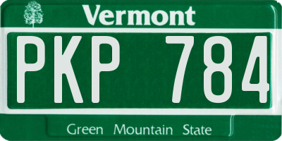 VT license plate PKP784