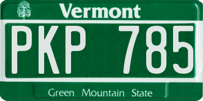 VT license plate PKP785