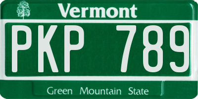 VT license plate PKP789