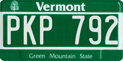 VT license plate PKP792