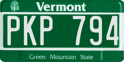 VT license plate PKP794