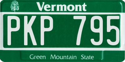VT license plate PKP795