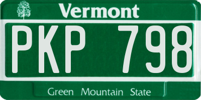 VT license plate PKP798