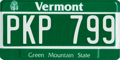 VT license plate PKP799