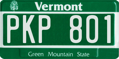 VT license plate PKP801