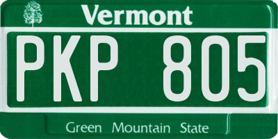 VT license plate PKP805
