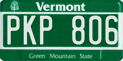VT license plate PKP806