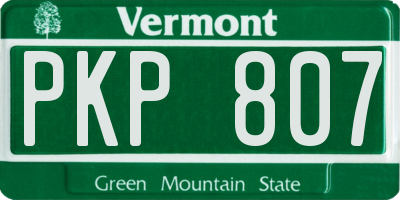 VT license plate PKP807