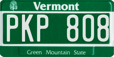 VT license plate PKP808