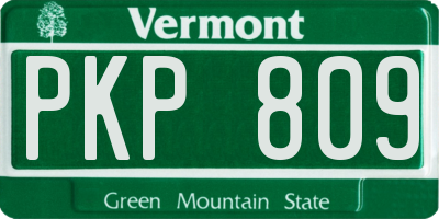 VT license plate PKP809