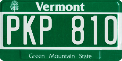 VT license plate PKP810