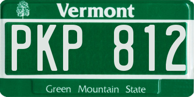 VT license plate PKP812