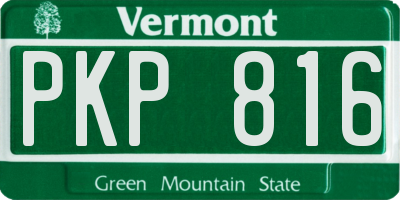 VT license plate PKP816