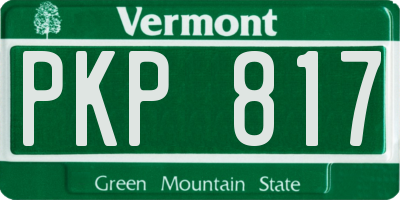 VT license plate PKP817