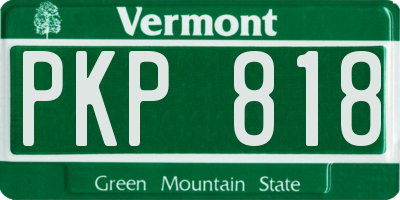 VT license plate PKP818