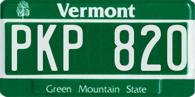 VT license plate PKP820