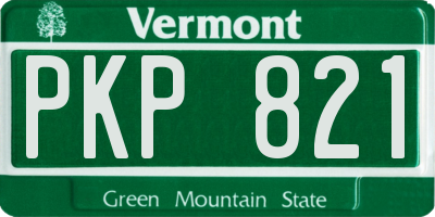 VT license plate PKP821
