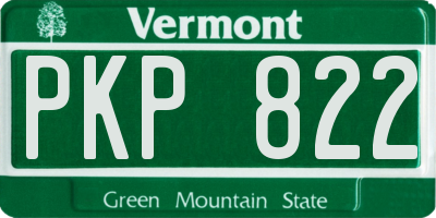 VT license plate PKP822