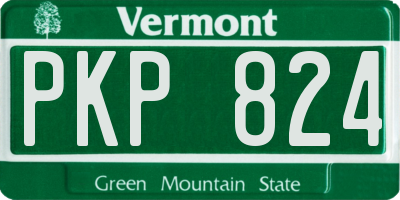VT license plate PKP824