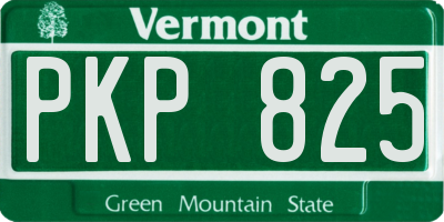 VT license plate PKP825
