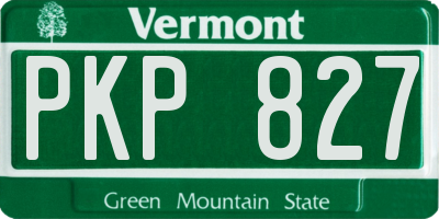 VT license plate PKP827