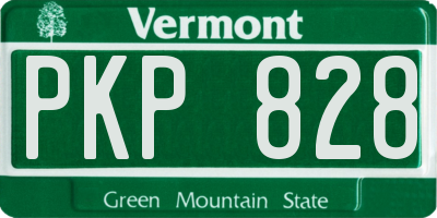 VT license plate PKP828