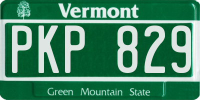 VT license plate PKP829