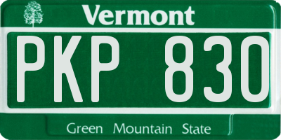 VT license plate PKP830
