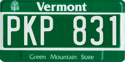 VT license plate PKP831