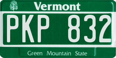 VT license plate PKP832