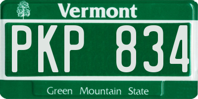 VT license plate PKP834