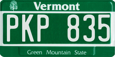VT license plate PKP835