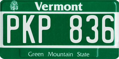 VT license plate PKP836