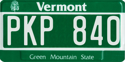 VT license plate PKP840