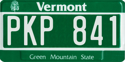 VT license plate PKP841