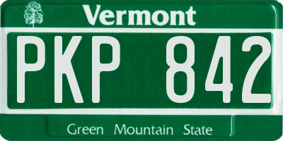 VT license plate PKP842