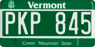 VT license plate PKP845