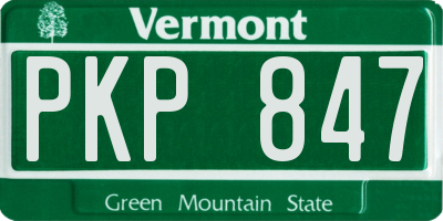 VT license plate PKP847