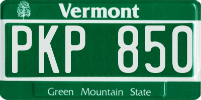 VT license plate PKP850
