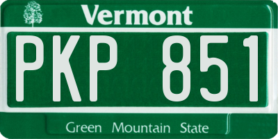 VT license plate PKP851