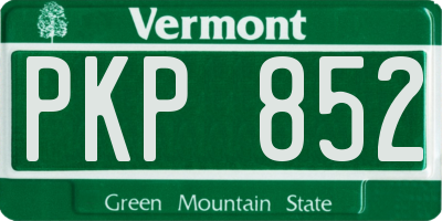 VT license plate PKP852