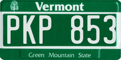 VT license plate PKP853
