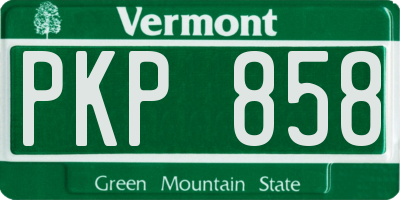 VT license plate PKP858