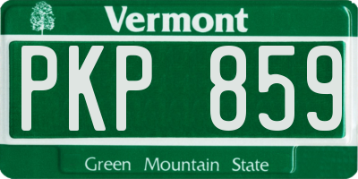 VT license plate PKP859