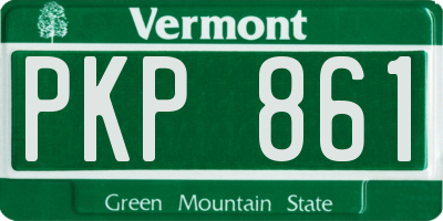 VT license plate PKP861
