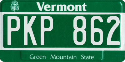 VT license plate PKP862