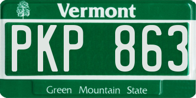 VT license plate PKP863