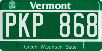VT license plate PKP868