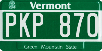 VT license plate PKP870