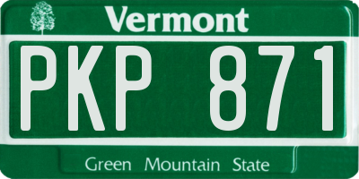 VT license plate PKP871
